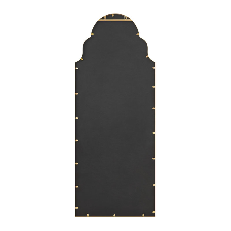 Azlaan Moroccan Arch Metal Frame Hallway Mirror - Full Length Living Room Mirror, Gold
