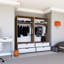 Armoire moderne avec nombreuses tablettes, finition noyer clair et blanc, 70,9 x 72,0 x 17,7 pouces | Panneau de particules 100% enduit de mélamine, conception murale robuste | Style scandinave pour les solutions de rangement organisées-983537611