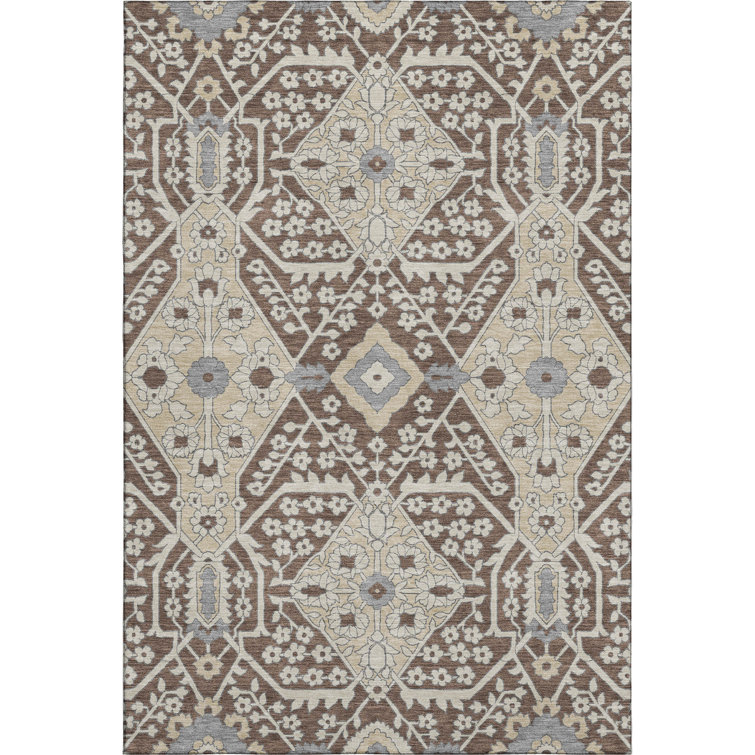 Premium Machine Washable Prisco Chocolate Rug