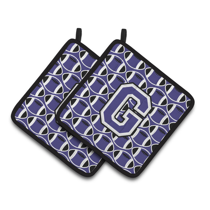 Caroline's Treasures Football Polyester Potholder, G, Purple/White