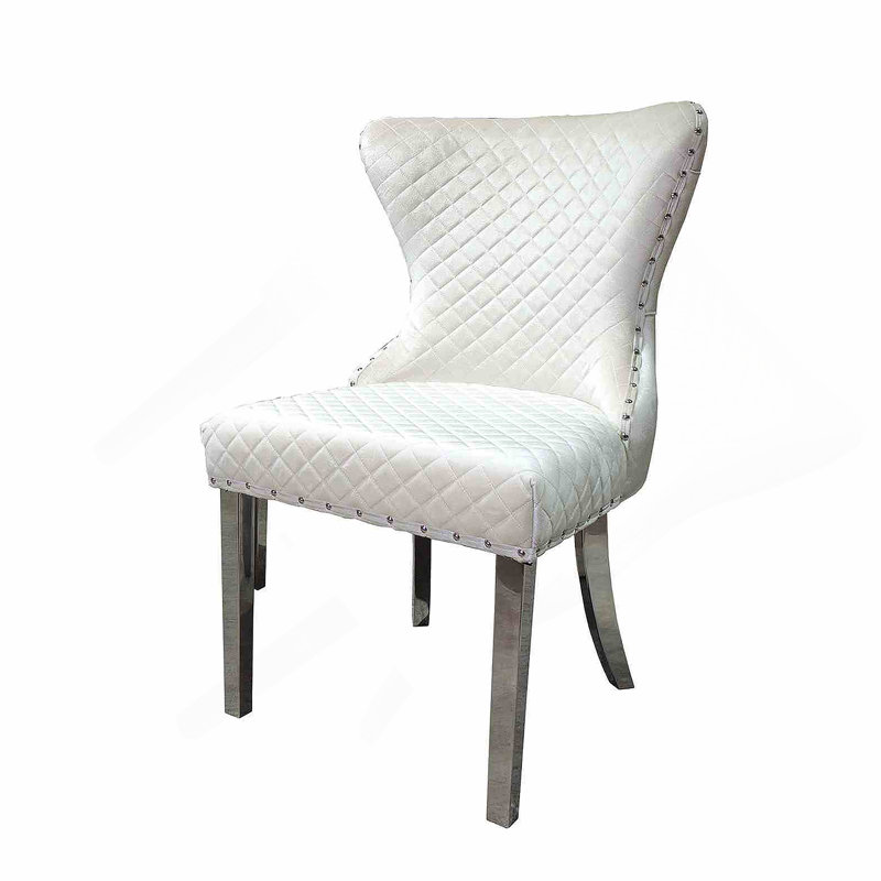 Chaise de salle à manger 2 pièces Glam Style, Argent argent, Argent argent