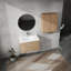 Meuble-lavabo mural 30 po avec lavabo et armoires latérales, portes à fermeture en douceur