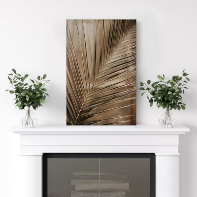 Minimal Botanical Modern Golden Palm Leaf