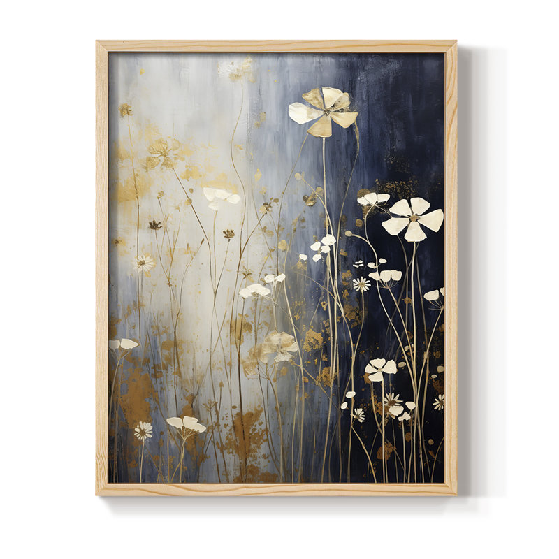 Reproduction encadrée FLORAL Series CECXC - bois massif, Naturel, H 11 po x l 9 po