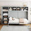 Grand lit escamotable mural avec armoires