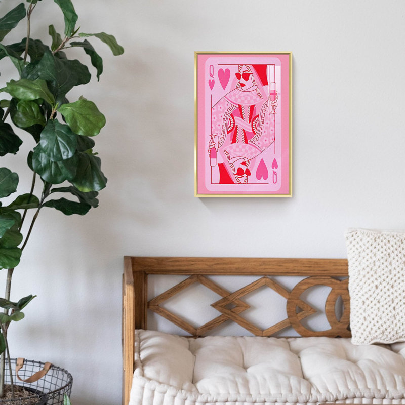" Funky Art ", 16" H x 12" W x 1" D, Gold Framed