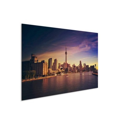 Toronto Cityscape by Ferdinand Stohr 53×80 cm MetalArt Materic Aluminum Satin Effect, Frameless Panel, Lightweight Ready to Hang