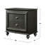 Metallic Grey 2 Nightstand - Solid Rubberwood Beautifies Bedroom Space Finish 2 Drawers For Utility