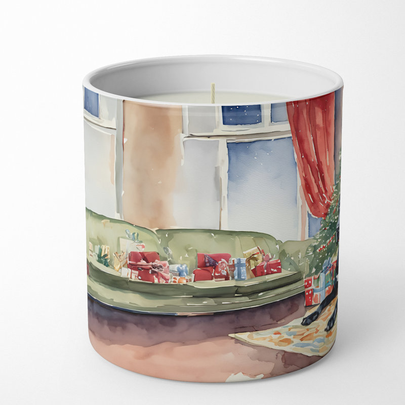 Bougie de Noël parfumée avec support en céramique
