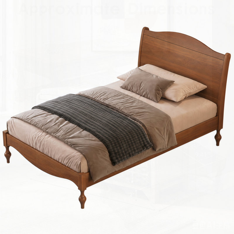 Base de lit en bois avec tête de lit, lit plateforme rétro, conception traditionnelle arquée, grand rangement sous le lit, aucun sommier tapissier requis, assemblage facile