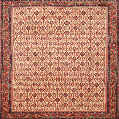 Tapis traditionnel rouge / beige Artem