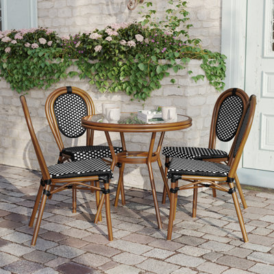 Ensemble bistro commercial avec table et quatre chaises Rylan