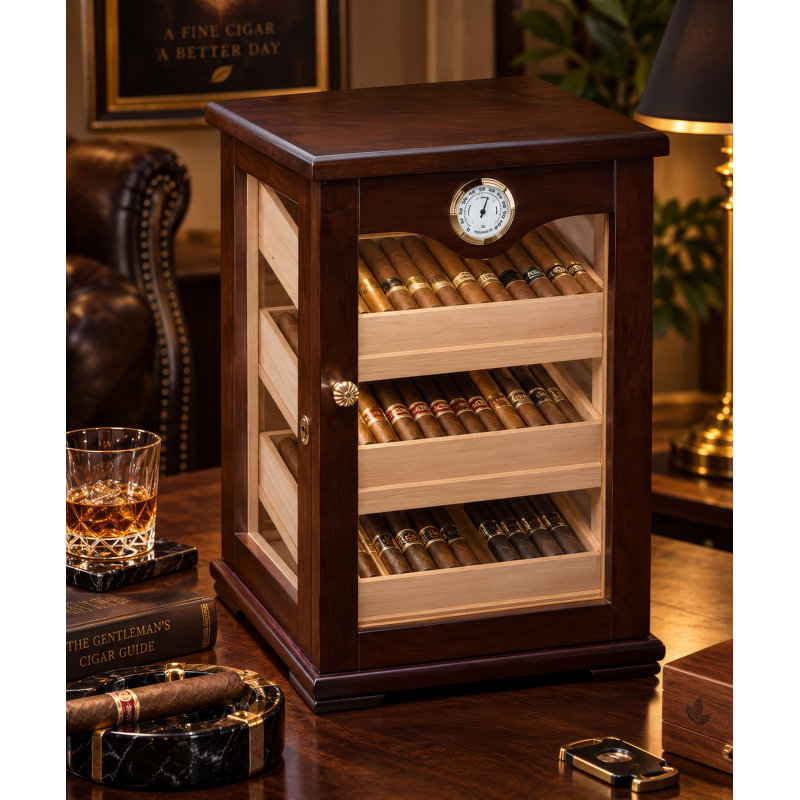 Irvine Wood Cigar Humidor, Brown