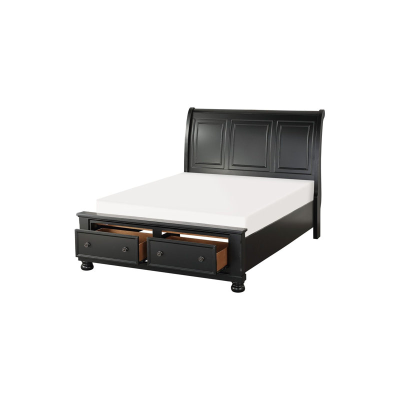 Anahat Cyb Black Sand-through Finish Bedroom Set 3&3, Queen, Black