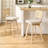 Uniondale Swivel Linen Upholstered 26.2'' Counter Stool with Rattan Cane Back and Solid Wood Frame-1654579958