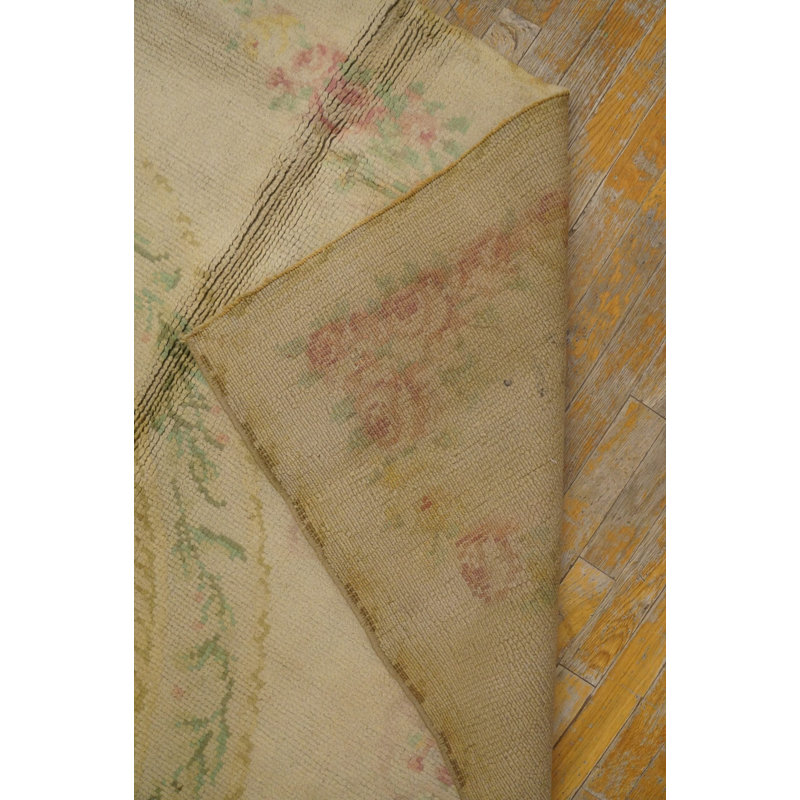 Antique Savonnerie French Floral, Medallion Knotted Rug