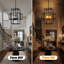 Luminaire suspendu de style campagnard moderne à 4 lumières avec lanterne noire pour hall d'entrée