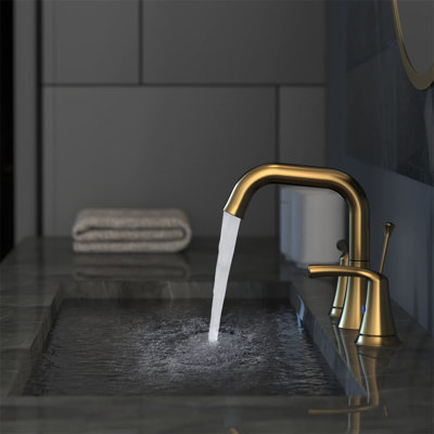 2-handle Bathroom Faucet with Drain Assembly