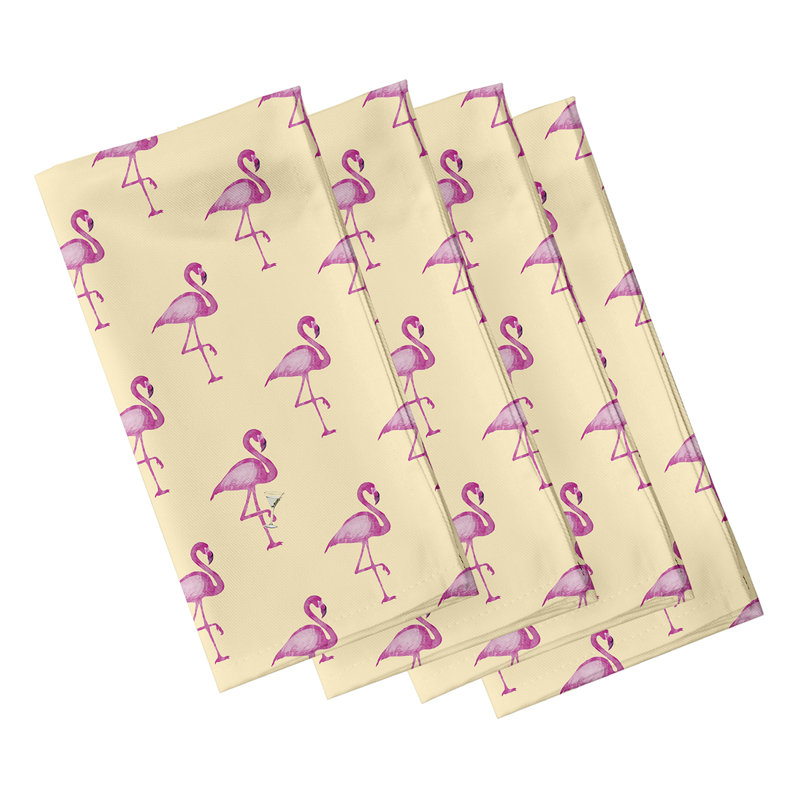 Biddlesden Flamingo Fanfare Martini Napkins, Yellow