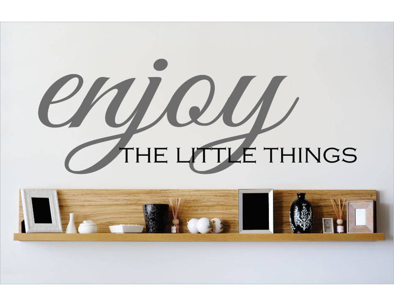 Décalcomanie murale « little things », H 6 po x l 20 po x P 0,16 po, Gris / Vert