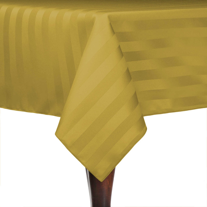 Ultimate Textile Satin Stripe Rectangular Tablecloth, Gold, 120" x 54", 2