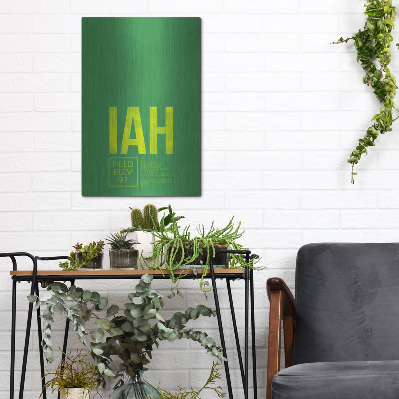 Art mural en métal Trinx «IAH ATC» par O8 à gauche, H 16 po x l 12 po