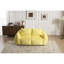 Fauteuil à billes jaune ultra doux pour adultes, surdimensionné avec coussins et conception ergonomique, sans assemblage, tissu en fausse fourrure, rembourrage déchiqueté haute résilience jaune, doux, surdimensionné, coussins, densité