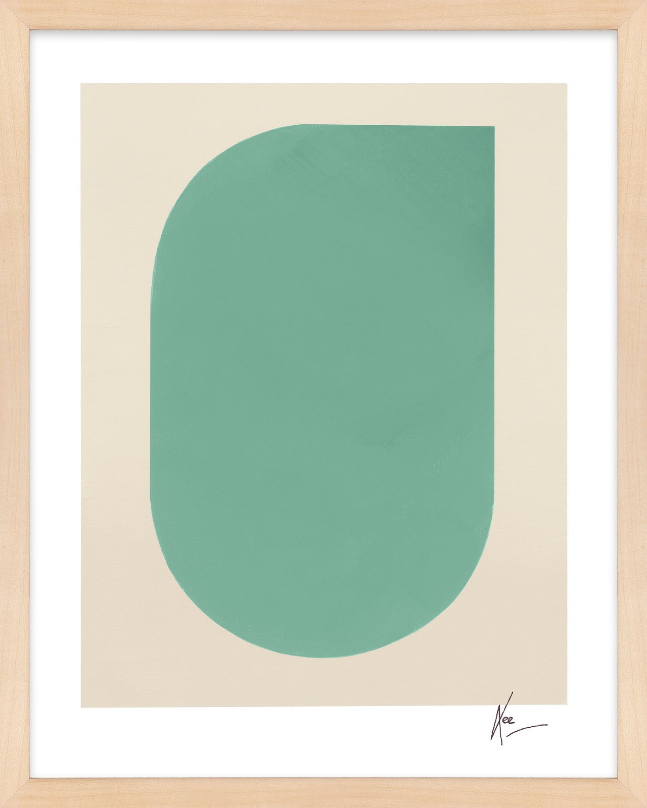 Keyhole "Keyhole 5" Painting by Lee Lessem, Maple Framed, 50" H x 40" W x 1.25" D