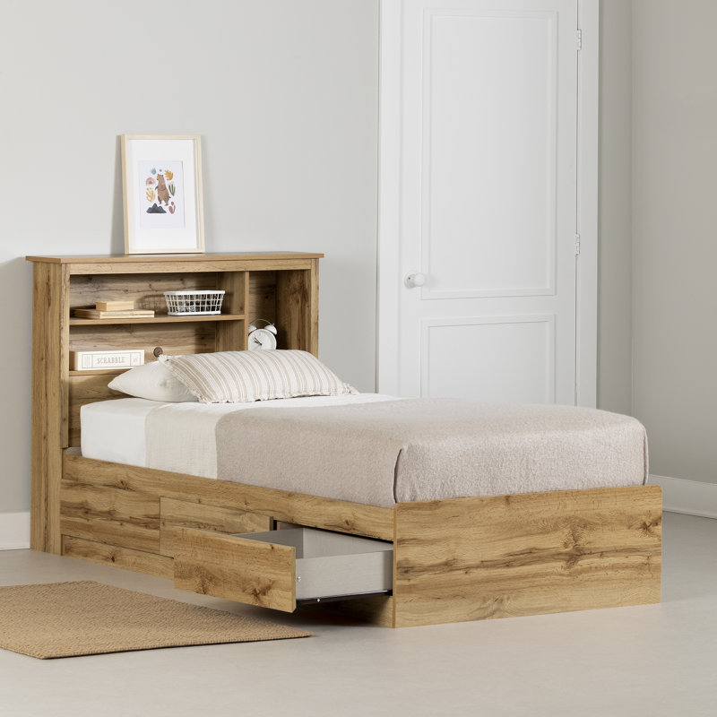 Joed Twin Platforms Bed with Shelves by Union Rustic