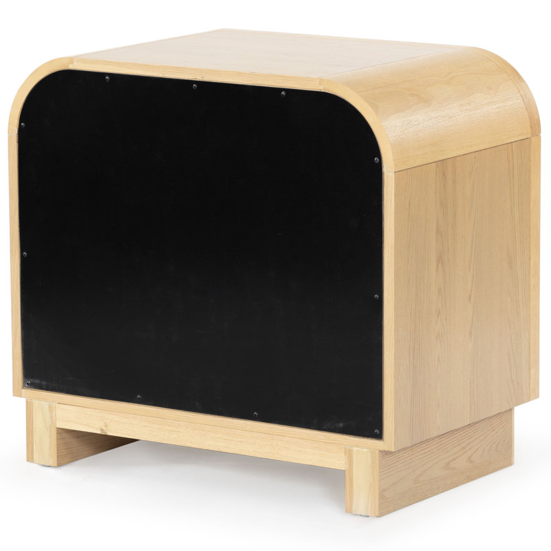 Dinah 2 Drawer Wood Nightstand, Natural