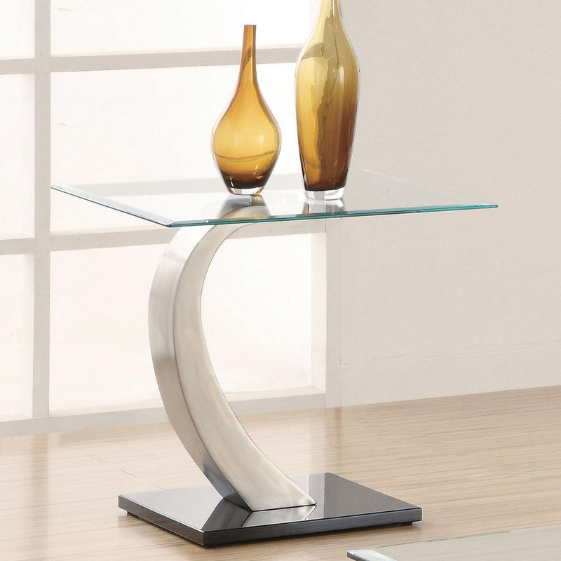 Table de bout en métal Terrell Satin Silver