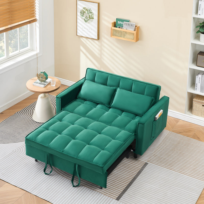Canapé élégant avec poches pratiques et conversion trois-en-un, idéal pour les espaces de vie polyvalents et la détente confortable