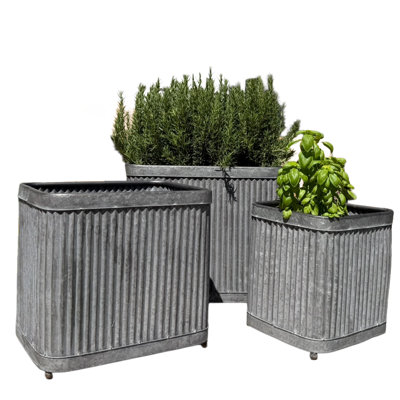 3 Piece Randolph Rectangular Planters, 21.5"
