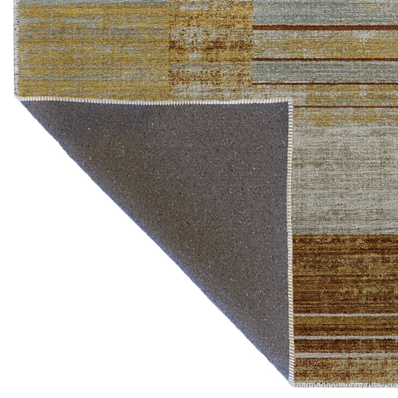 Tapis décoratif moderne à motif abstrait orange et beige, Tapis de couloir 2 pi 8 po x 6 pi 7 po