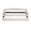 Lit de jour rembourré simple TG avec lumières DEL et 2 tiroirs de rangement, lit plateforme en lin beige avec dossier, aucun sommier nécessaire-483990286