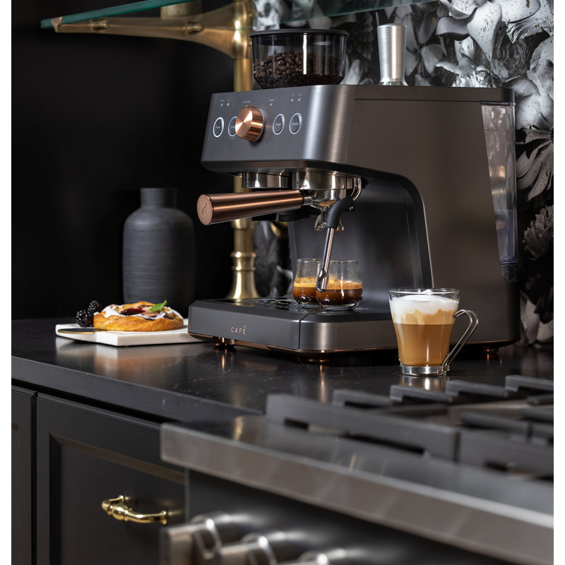 Café Bellissimo Semi-Automatic Espresso Machine, Matte Black