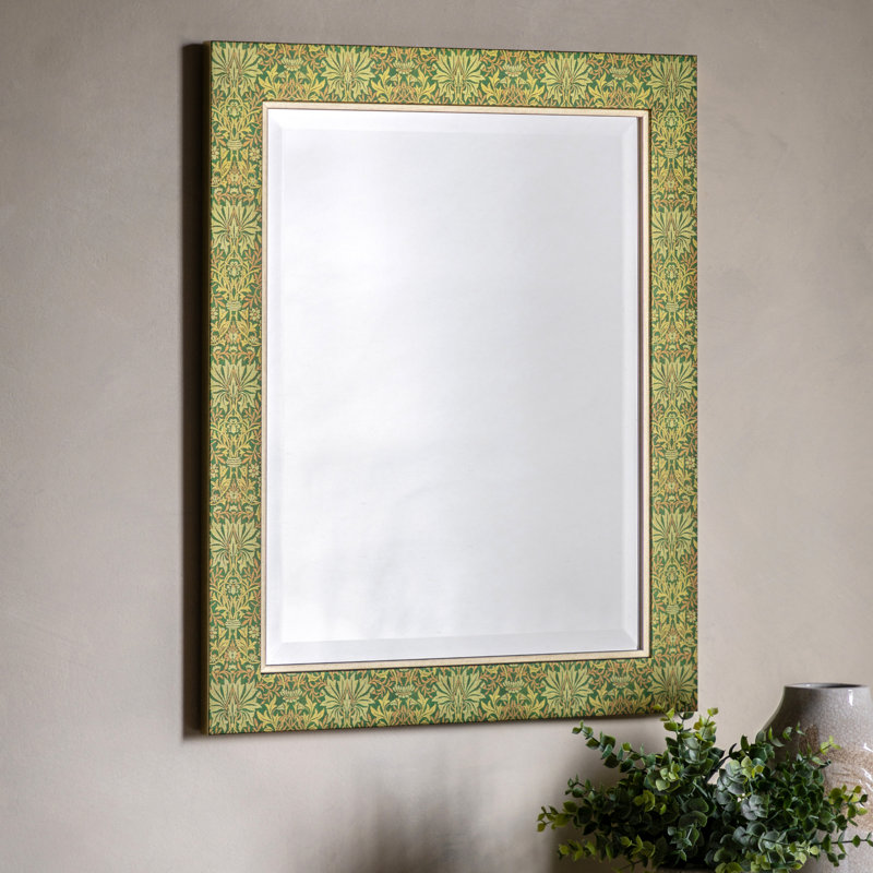 Margret Botanical Rectangle Mirror 51cmx61cm, Green
