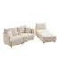 Velours côtelé 8 places pour différentes pièces - beige, moderne, avec ports de chargement, salon, chambre à coucher et salon beige, 8 coussins de confort combinés et en forme de C-2079282197