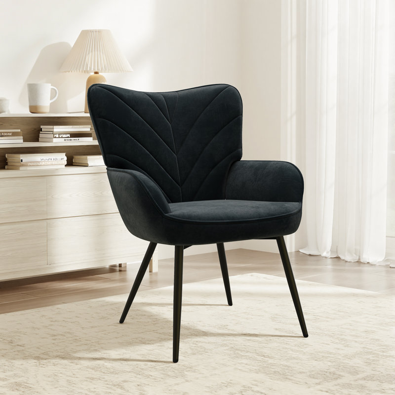 Velvet Armchair, Black