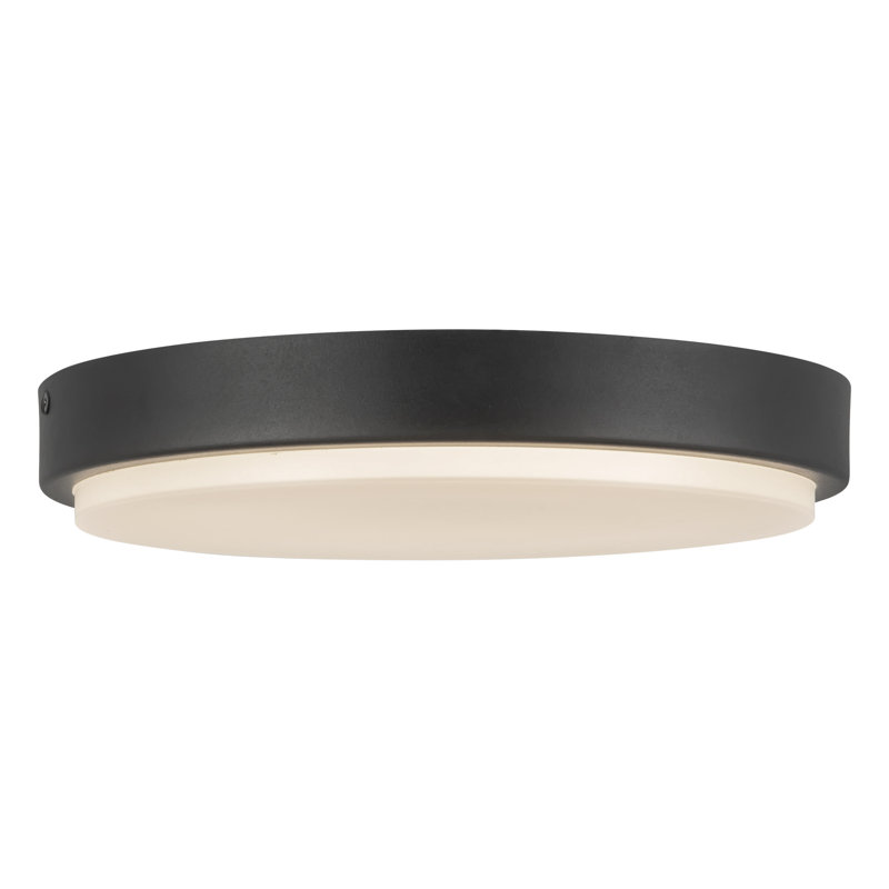 Bailey 11-in Black dimmable LED Outdoor Ceiling Light, Matte Black, Matte Black