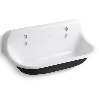 Brockway 48 in. Cast Iron Wall Mount Utility, Laundry, Service Sink in White Brockway 48 in. Cast Iron Wall Mount Utility, Laundry, Service Sink in White