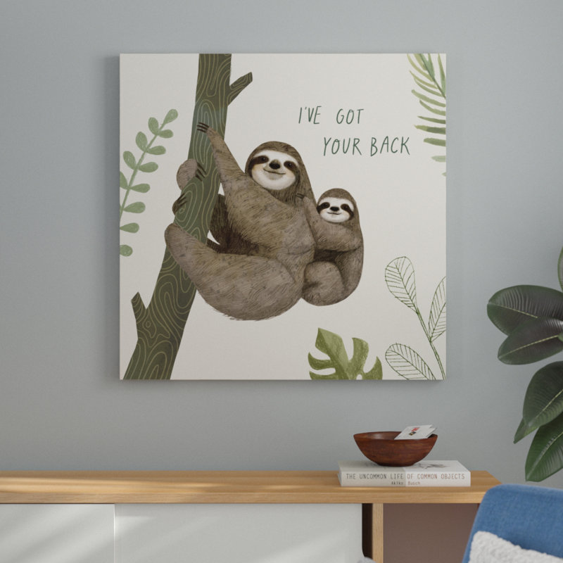Sloth Sayings III by Victoria Borges - Wrapped Canvas Painting, 91cm H x 91cm W