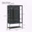 Iron Display Cabinet with LED Lights and 3-Sided Glass-164169809