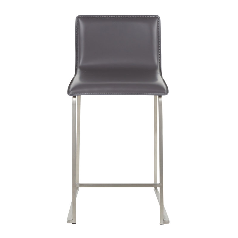 Middlebrook 26" Upholstered Counter Stools, Gray, Stainless Steel, Counter Stool (26" Seat Height)