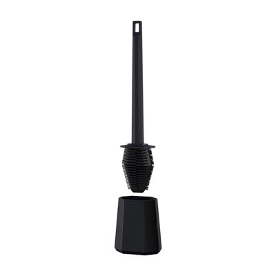 Ensemble de nettoyant pour brosse de toilette pour salle de bain mural, flexible en caoutchouc et plastique, 16,1 x 4,3 x 1,8 po