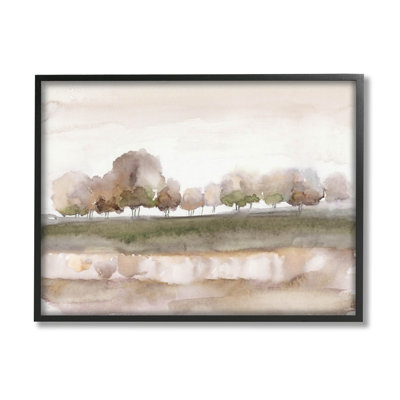 Orchard Landscape Watercolor Scene par Nan - peinture sur bois