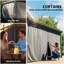 Outsunny 4.3x3 m Lean to Garden Pergola w/Galvanised Steel Roof, Dark Grey