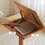 Table d'appoint rectangulaire en bois massif Burlywood+White+acier au carbone