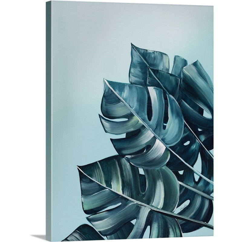 « tropical palms vi », peinture sur toile, Toile tendue, H 16 po x l 12 po x p 1,25 po