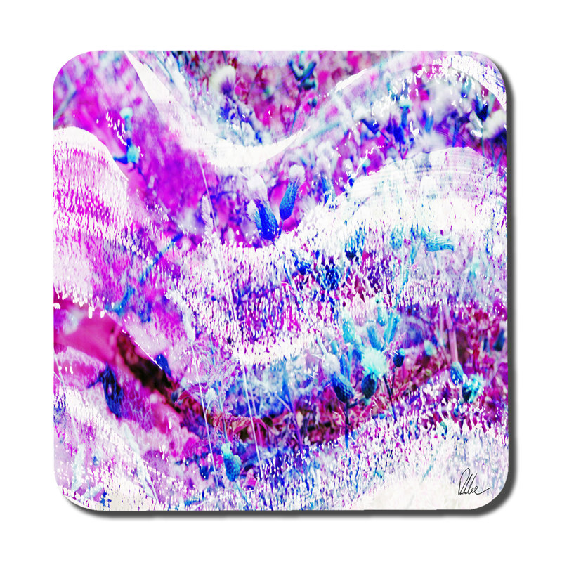 Square 6 Piece Coaster Set, Pink
